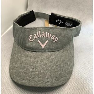 Callaway Women’s Liquid Metal Golf Visor Heather Grey with Light Pink Logo